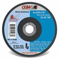 Cgw Abrasives Super Quickie Cut Flat Thin Depressed Center Wheel, 4-1/2 in Dia x 0.045 in THK, 60 Grit, Aluminum O 45152
